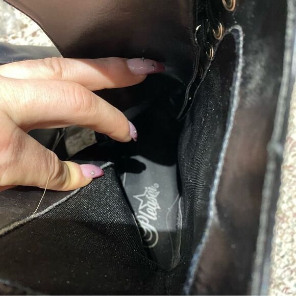 Pleasers Black Buckle Ankle Bootie Heels Womens Size 9 - Picture 3 of 6